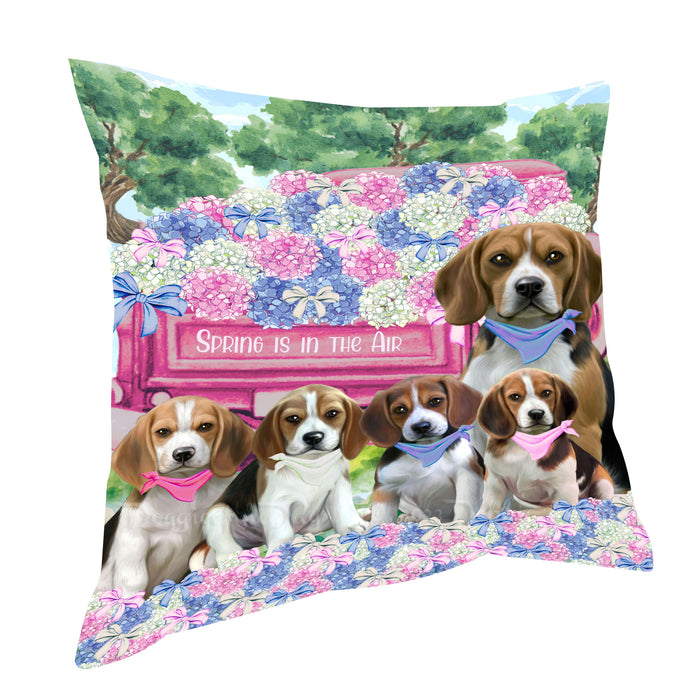 Beagle Pillow: Cushion for Sofa Couch Bed Throw Pillows, Personalized, Explore a Variety of Designs, Custom, Pet and Dog Lovers Gift