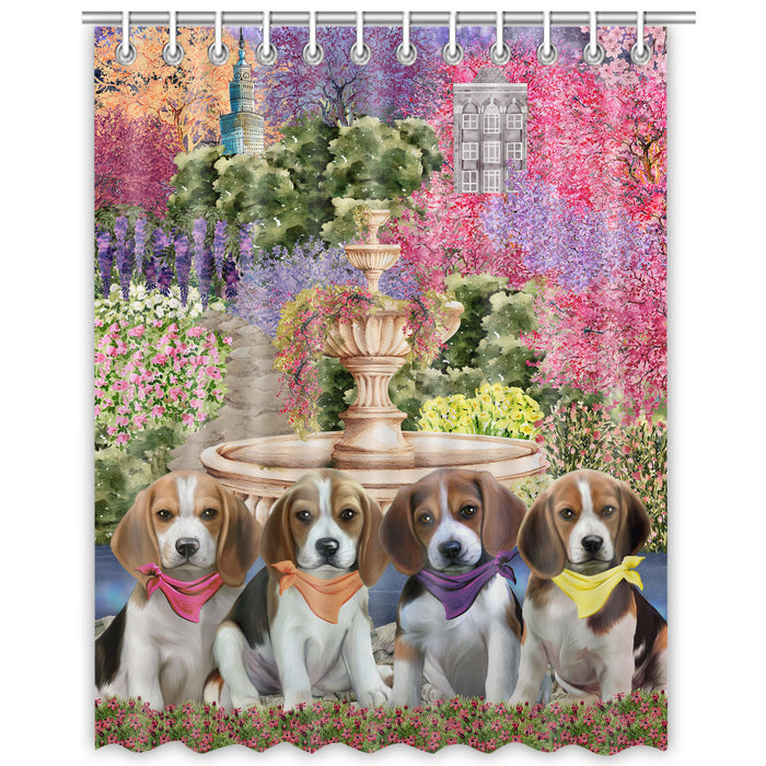 Beagle Shower Curtain: Explore a Variety of Designs, Halloween Bathtub Curtains for Bathroom with Hooks, Personalized, Custom, Gift for Pet and Dog Lovers