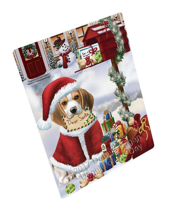Beagles Dear Santa Letter Christmas Holiday Mailbox Dog Art Portrait Print Woven Throw Sherpa Plush Fleece Blanket