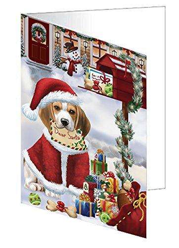 Beagles Dear Santa Letter Christmas Holiday Mailbox Dog Handmade Artwork Assorted Pets Greeting Cards and Note Cards with Envelopes for All Occasions and Holiday Seasons