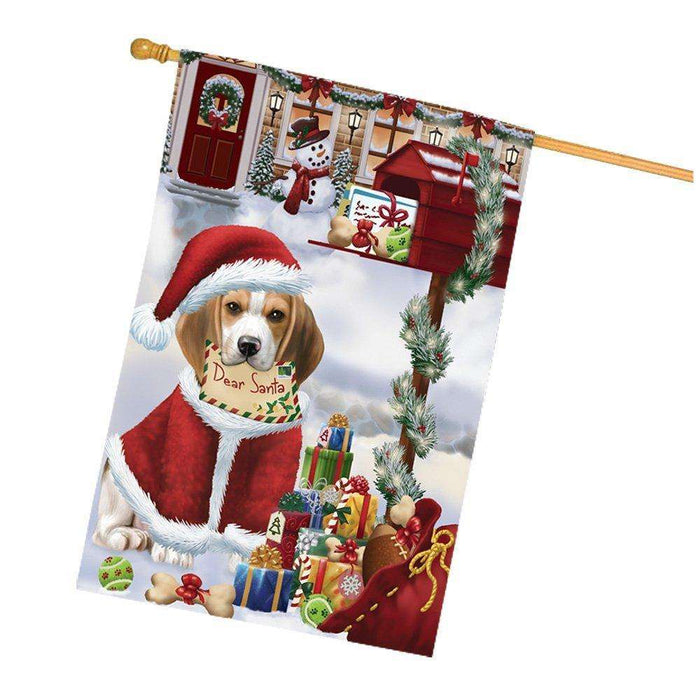 Beagles Dear Santa Letter Christmas Holiday Mailbox Dog House Flag