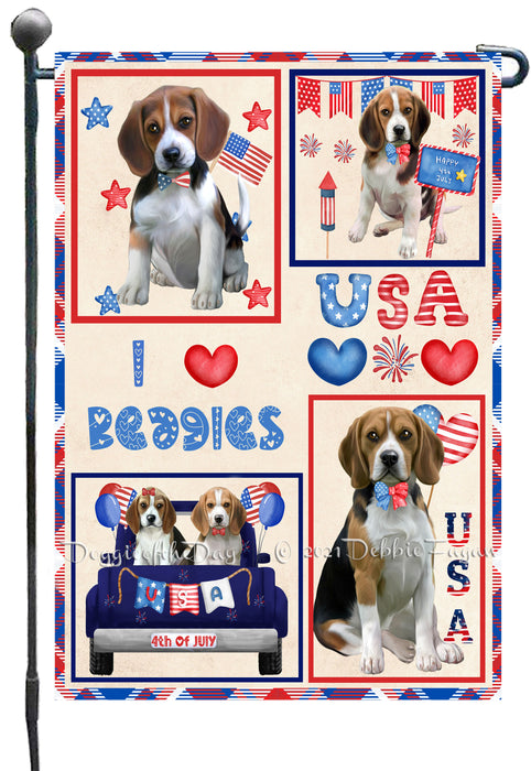 4th of July Independence Day I Love USA Beagle Dogs Garden Flag GFLG66868