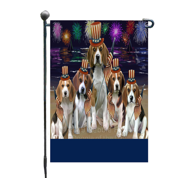 Personalized 4th of July Firework Beagle Dogs Custom Garden Flags GFLG-DOTD-A57765
