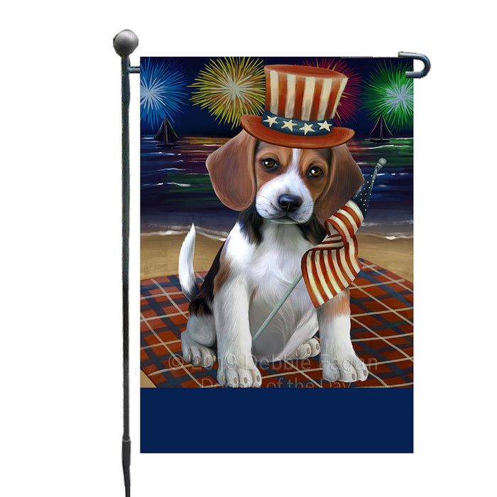 Personalized 4th of July Firework Beagle Dog Custom Garden Flags GFLG-DOTD-A57766