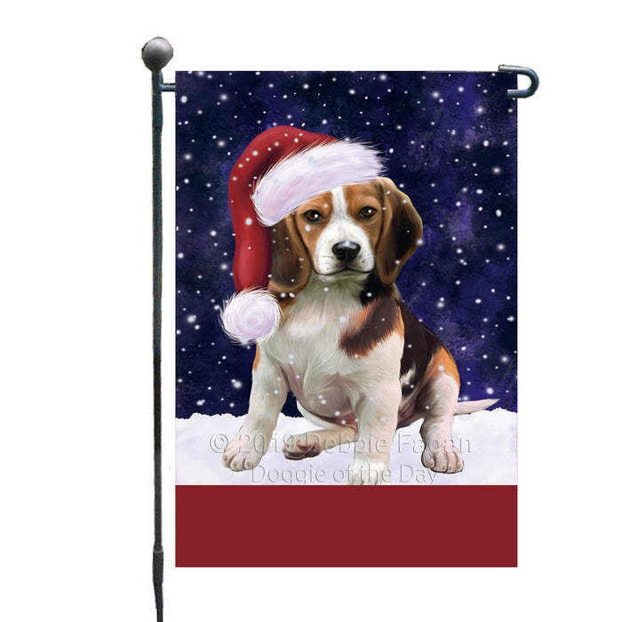 Personalized Let It Snow Happy Holidays Beagle Dog Custom Garden Flags GFLG-DOTD-A62250