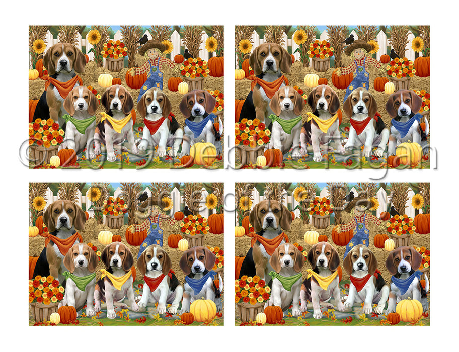Fall Festive Harvest Time Gathering Beagle Dogs Placemat