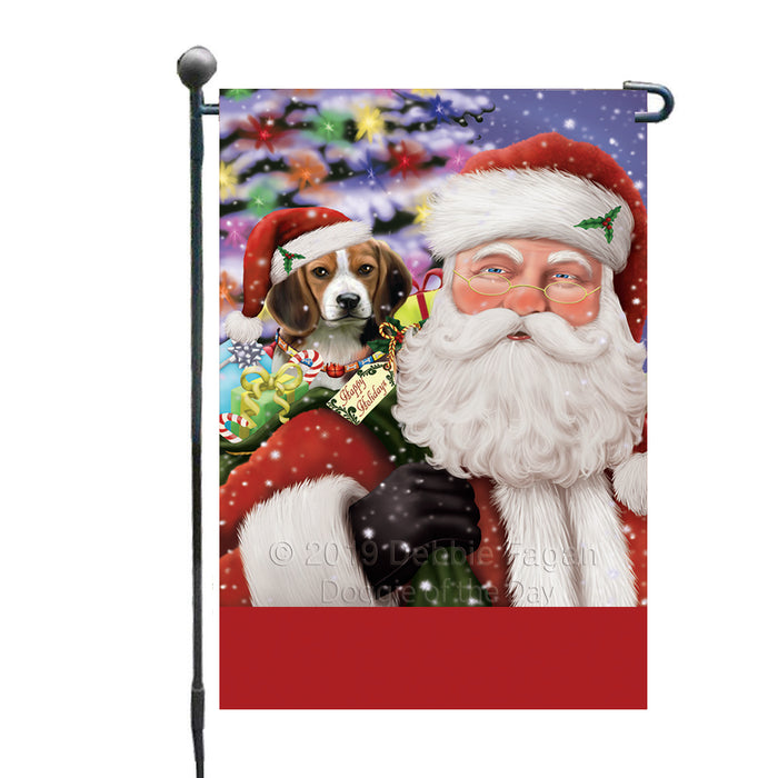 Personalized Santa Carrying Beagle Dog and Christmas Presents Custom Garden Flag GFLG63714