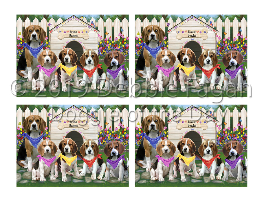 Spring Dog House Beagle Dogs Placemat