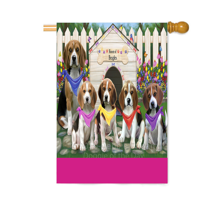 Personalized Spring Dog House Beagle Dogs Custom House Flag FLG-DOTD-A62793