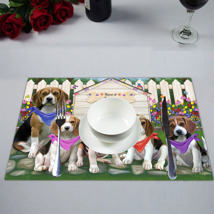 Spring Dog House Beagle Dogs Placemat