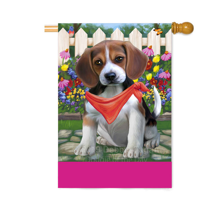 Personalized Spring Floral Beagle Dog Custom House Flag FLG-DOTD-A62794