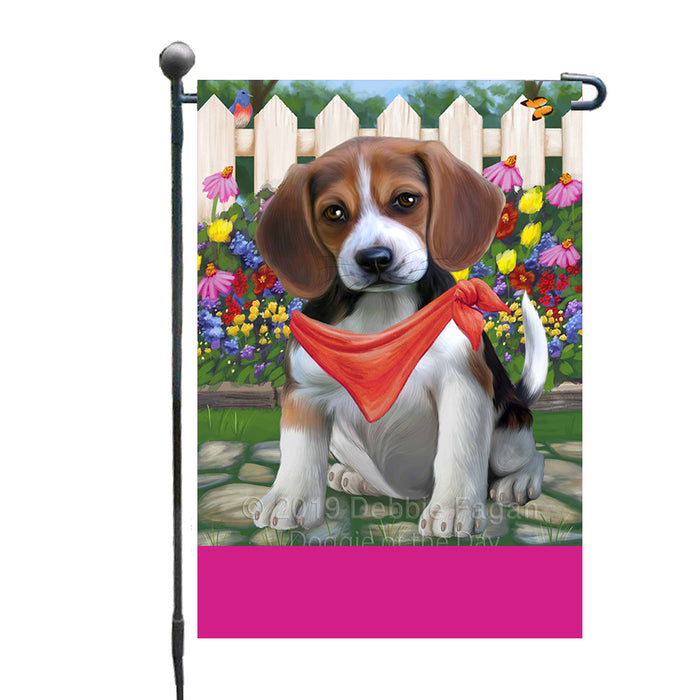Personalized Spring Floral Beagle Dog Custom Garden Flags GFLG-DOTD-A62738