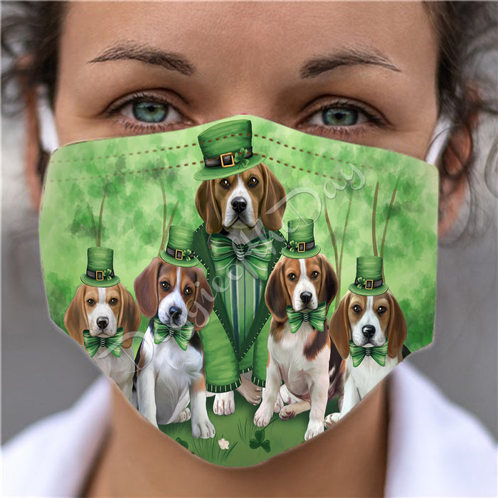 St. Patricks Day Irish Beagle Dogs Face Mask FM50121