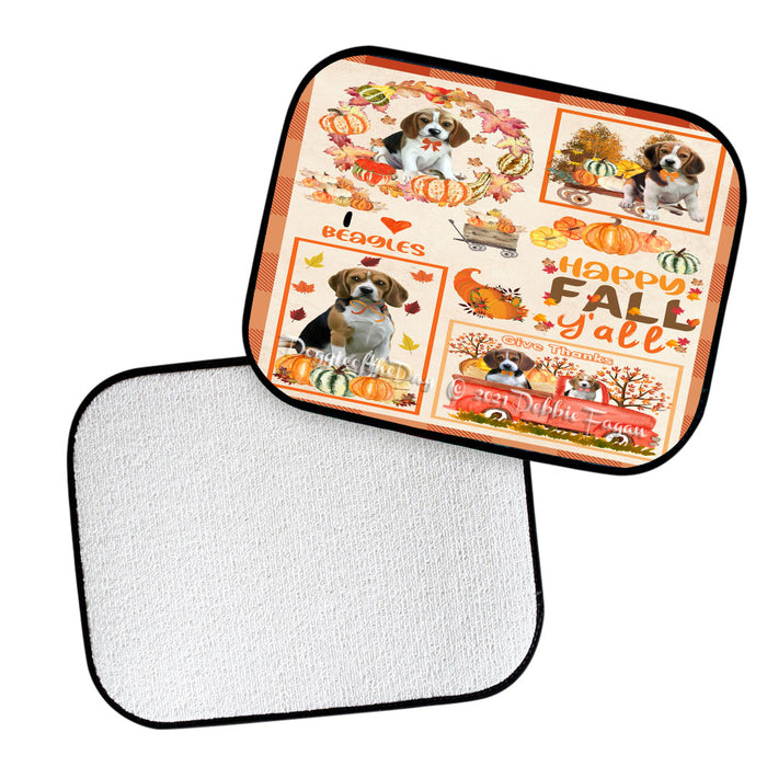 Happy Fall Y'all Pumpkin Beagle Dogs Polyester Anti-Slip Vehicle Carpet Car Floor Mats CFM49099