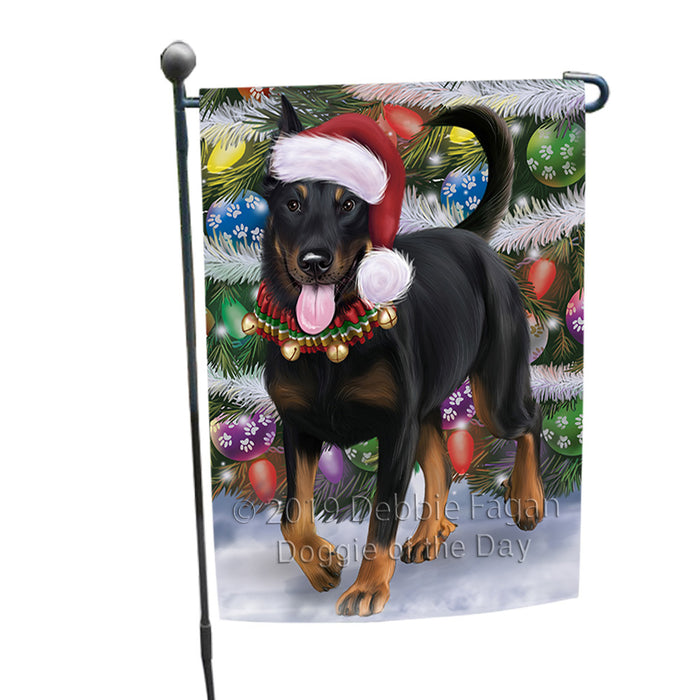 Trotting in the Snow Beauceron Dog Garden Flag GFLG66072