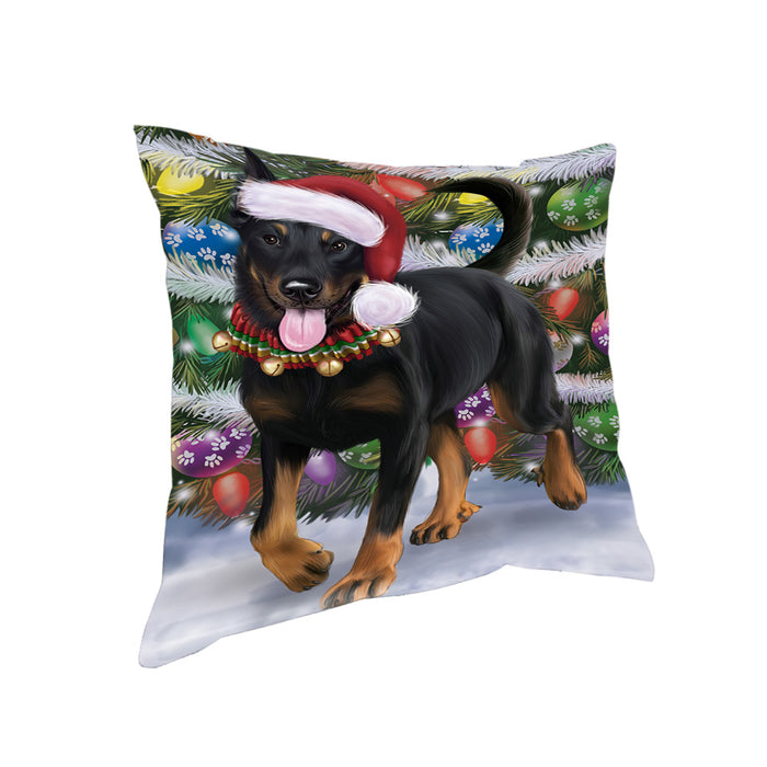 Trotting in the Snow Beauceron Dog Pillow with Top Quality High-Resolution Images - Ultra Soft Pet Pillows for Sleeping - Reversible & Comfort - Ideal Gift for Dog Lover - Cushion for Sofa Couch Bed - 100% Polyester, PILA91006