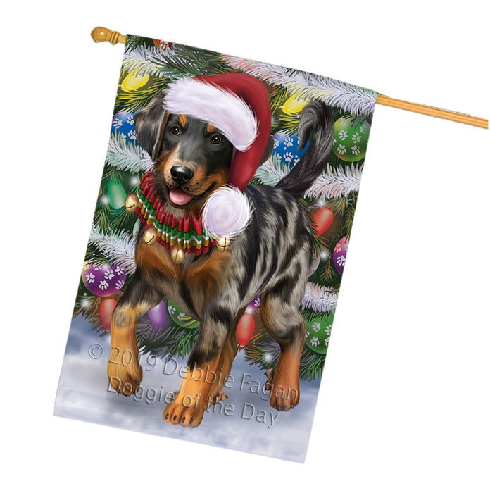 Trotting in the Snow Beauceron Dog House Flag FLG66129