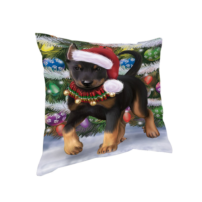 Trotting in the Snow Beauceron Dog Pillow with Top Quality High-Resolution Images - Ultra Soft Pet Pillows for Sleeping - Reversible & Comfort - Ideal Gift for Dog Lover - Cushion for Sofa Couch Bed - 100% Polyester, PILA91012
