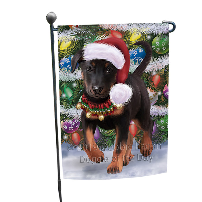 Trotting in the Snow Beauceron Dog Garden Flag GFLG66075