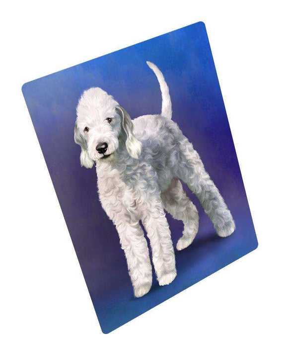 Bedlington Terrier Dog Art Portrait Print Woven Throw Sherpa Plush Fleece Blanket