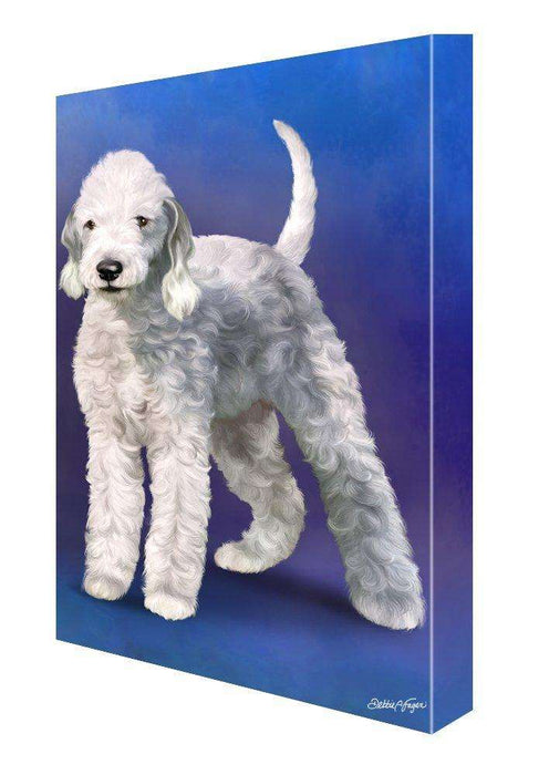 Bedlington Terrier Dog Painting Printed on Canvas Wall Art Signed