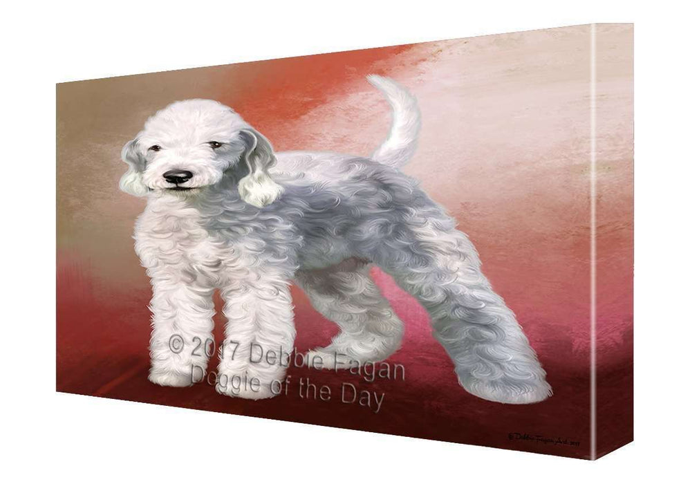 Bedlington Terrier Dog Painting Printed on Canvas Wall Art