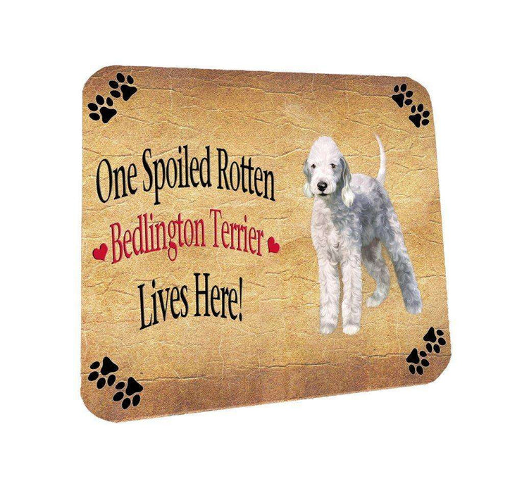 Bedlington Terrier Spoiled Rotten Dog Coasters Set of 4
