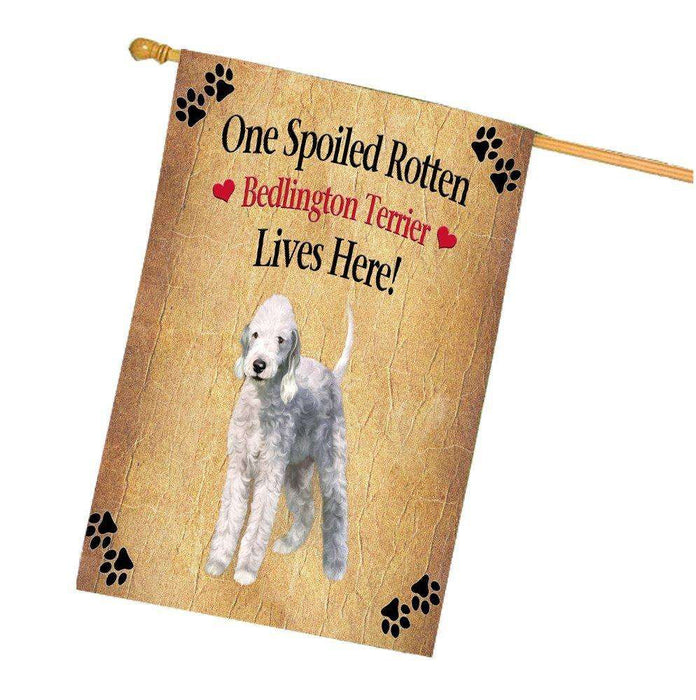 Bedlington Terrier Spoiled Rotten Dog House Flag