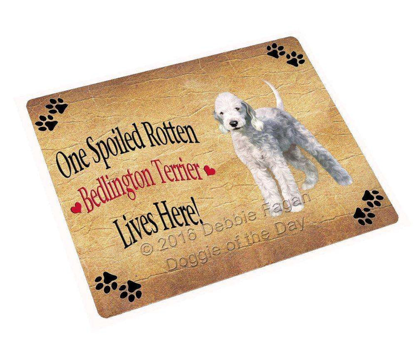 Bedlington Terrier Spoiled Rotten Dog Tempered Cutting Board