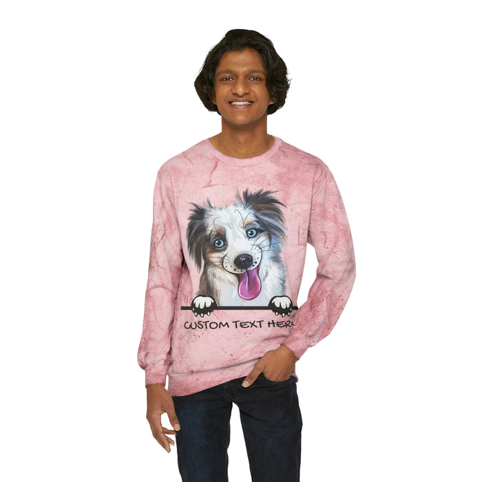 Custom Dog Personalized Unisex Color Blast Crewneck Sweatshirt