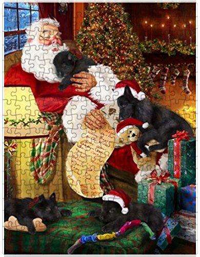 Belgian Shepherd Dog and Puppies Sleeping with Santa Puzzle with Photo Tin