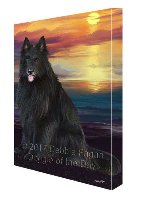 Belgian Shepherd Dog Painting Printed on Canvas Wall Art Signed