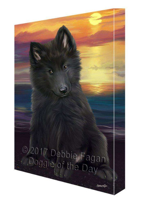 Belgian Shepherd Dog Painting Printed on Canvas Wall Art Signed