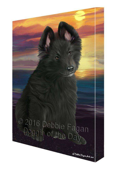 Belgian Shepherd Dog Painting Printed on Canvas Wall Art