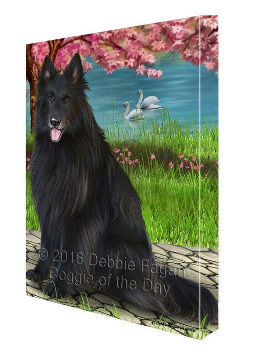 Belgian Shepherd Dog Painting Printed on Canvas Wall Art