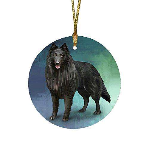 Belgian Shepherd Dog Round Christmas Ornament