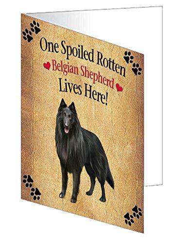 Belgian Shepherd Spoiled Rotten Dog Handmade Artwork Assorted Pets Greeting Cards and Note Cards with Envelopes for All Occasions and Holiday Seasons