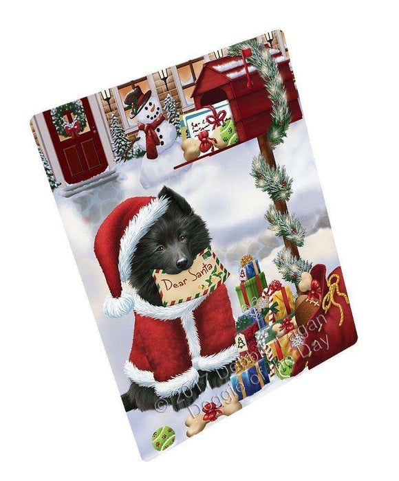 Belgian Shepherds Dear Santa Letter Christmas Holiday Mailbox Dog Art Portrait Print Woven Throw Sherpa Plush Fleece Blanket