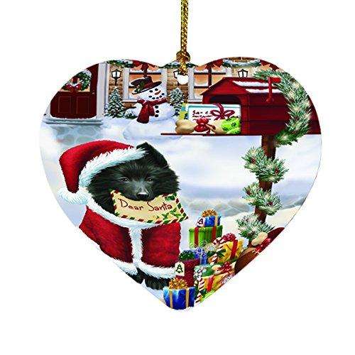 Belgian Shepherds Dear Santa Letter Christmas Holiday Mailbox Dog Heart Ornament D090