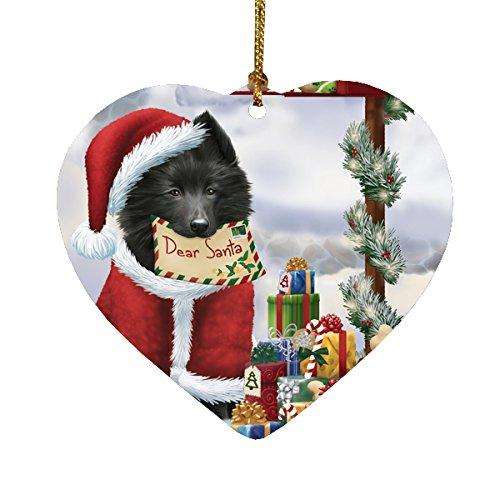 Belgian Shepherds Dear Santa Letter Christmas Holiday Mailbox Dog Heart Ornament