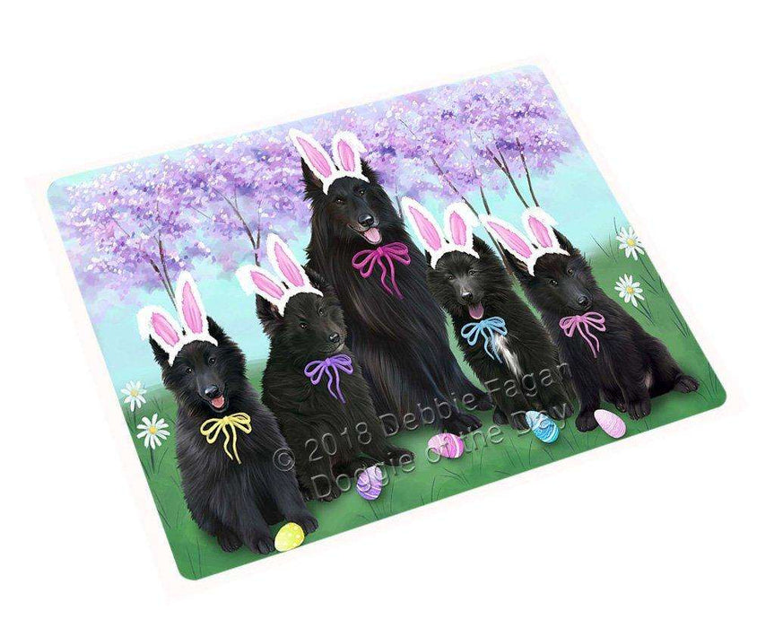 Belgian Shepherds Dog Easter Holiday Tempered Cutting Board C51261
