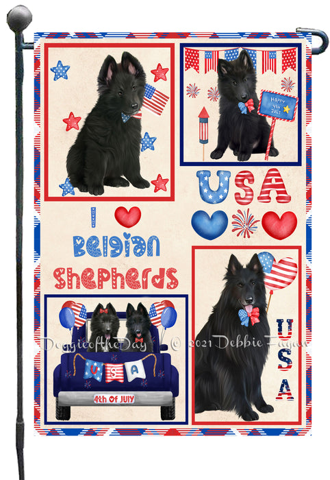 4th of July Independence Day I Love USA Belgian Shepherd Dogs Garden Flag GFLG66870