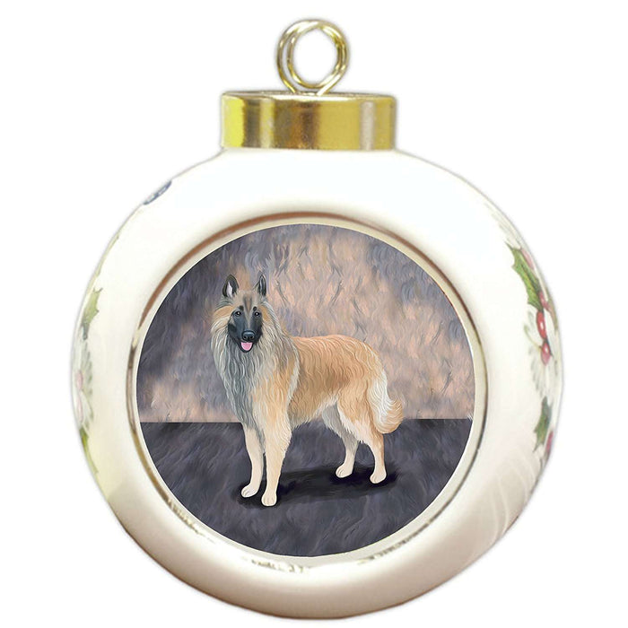 Belgian Tervuren Dog Round Ball Christmas Ornament