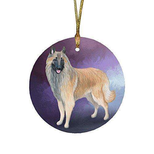 Belgian Tervuren Dog Round Christmas Ornament