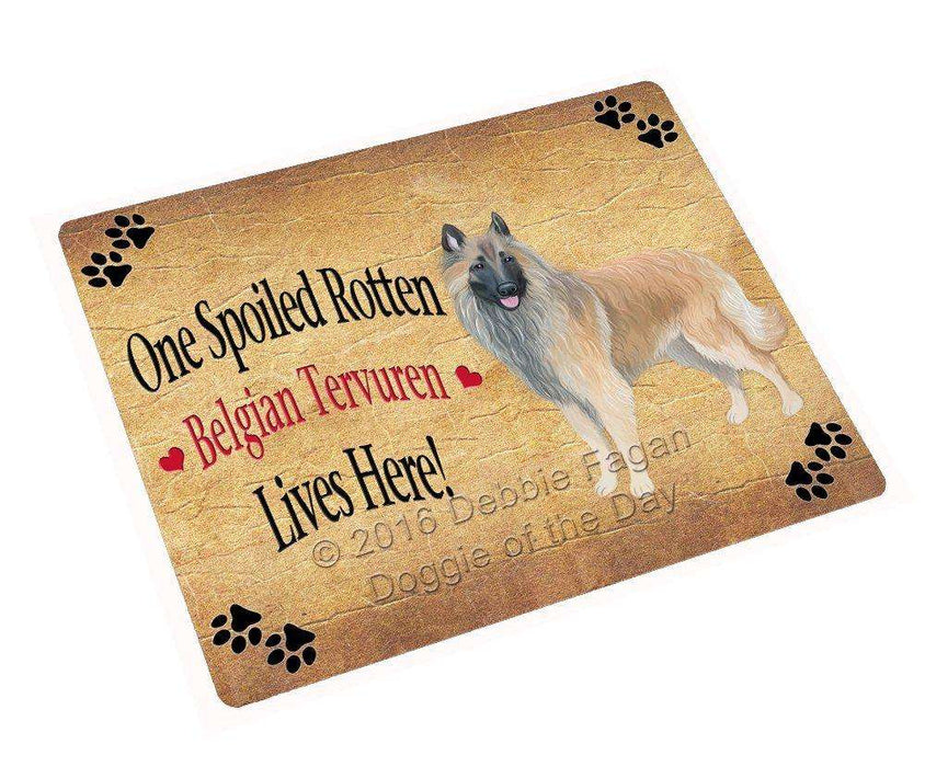 Belgian Tervuren Spoiled Rotten Dog Tempered Cutting Board