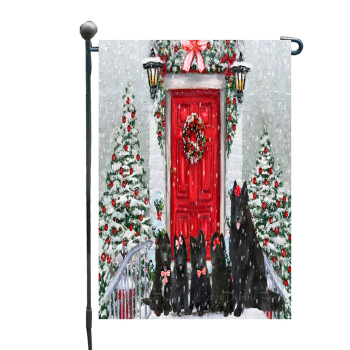 Christmas Holiday Welcome Belgian Shepherd Dogs Garden Flags- Outdoor Double Sided Garden Yard Porch Lawn Spring Decorative Vertical Home Flags 12 1/2"w x 18"h