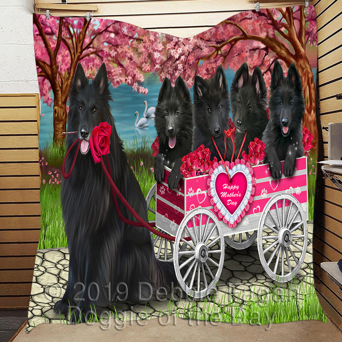 I Love Belgian Shepherd Dogs in a Cart Quilt