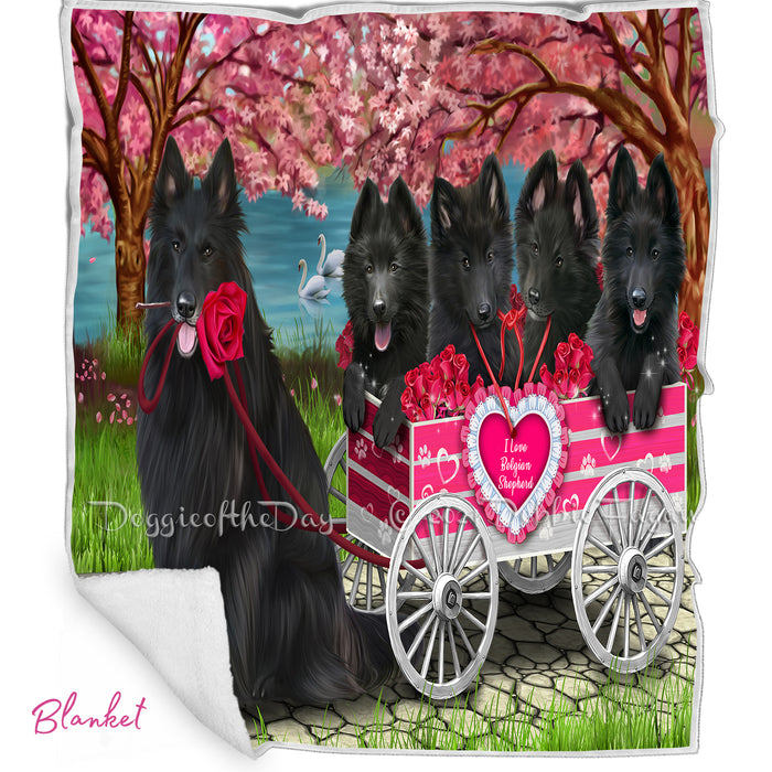 Mother's Day Gift Basket Belgian Shepherd Dogs Blanket, Pillow, Coasters, Magnet, Coffee Mug and Ornament