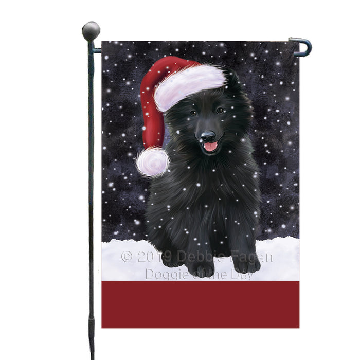 Personalized Let It Snow Happy Holidays Belgian Shepherd Dog Custom Garden Flags GFLG-DOTD-A62252