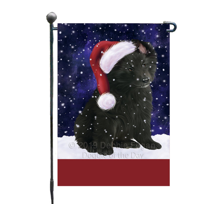 Personalized Let It Snow Happy Holidays Belgian Shepherd Dog Custom Garden Flags GFLG-DOTD-A62253
